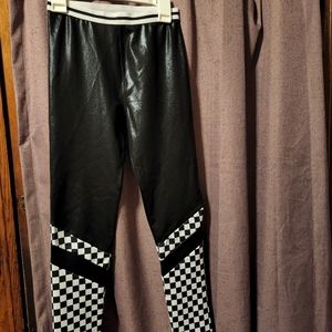 Girls black and white checkered pants